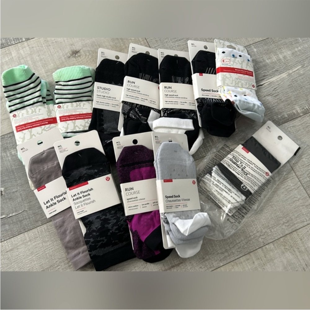 lululemon athletica Women's Socks Collection - Black, White, Mint, Purple